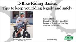 Navigate to E-Bike Laws & Safety Presentation: October 23rd, 2025